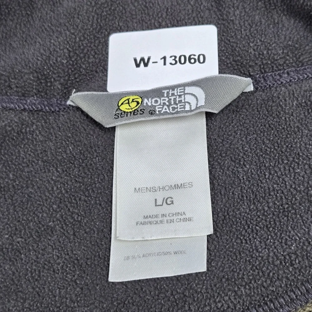 VINTAGE The North Face Men Sweatshirt L Olive A5 Wool Embroidered Quarter Zip
